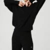 Cashmere Jet Set Crew - Black -ALO ACTIVEWEAR SALE W3524R 01 b1 s1 a1 1 m89