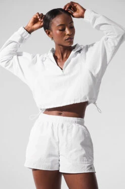 Cropped 1/4 Zip Alumni Pullover - White