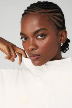 Cropped Elevation Coverup - Ivory -ALO ACTIVEWEAR SALE W3680R 03299 b1 s1 a5 1 m100