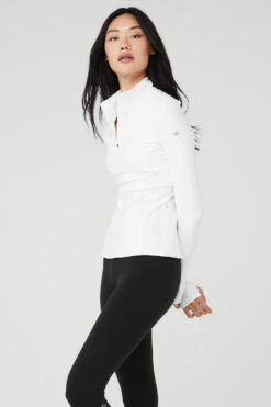 Alosoft 1/2 Zip Rapid Pullover - White -ALO ACTIVEWEAR SALE W3694R 00 b1 s1 a3 1 m54