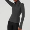 Alosoft 1/2 Zip Rapid Pullover - Anthracite -ALO ACTIVEWEAR SALE W3694R 02125 b1 s1 a1 1 m100