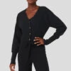 Cashmere Jet Set Cardigan - Black -ALO ACTIVEWEAR SALE W3729R 01 b1 s1 a1 1 m100