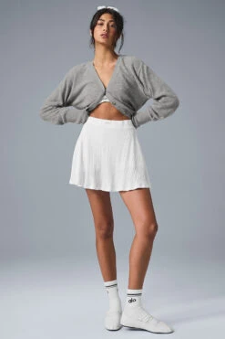 Cashmere Jet Set Cardigan - Dove Grey Heather -ALO ACTIVEWEAR SALE W3729R 02288 b1 s1 a5 1 m197