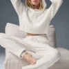 Cable Knit Winter Bliss Hoodie - Ivory 2 Cable Knit Winter Bliss Hoodie - Ivory -ALO ACTIVEWEAR SALE W3783R 03299 b1 s1 a1 1 m177