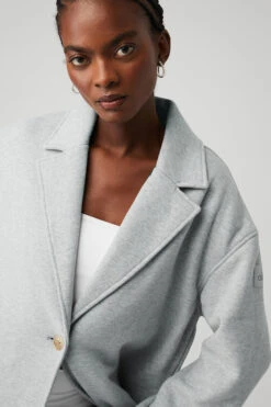 VIP Blazer Trench - Athletic Heather Grey -ALO ACTIVEWEAR SALE W4455R 02910 b1 s1 a4 1 m100