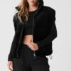 Ribbed Velour Mountain Side Puffer Vest - Black -ALO ACTIVEWEAR SALE W4467R 01 b1 s1 a1 1 m89