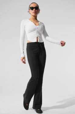 Ribbed Stardust Long Sleeve - White -ALO ACTIVEWEAR SALE W4488R 00 b1 s1 a5 1 m206