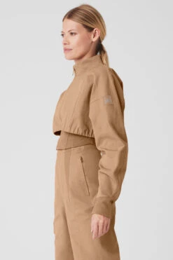 On Point Moto Jacket - Toasted Almond -ALO ACTIVEWEAR SALE W4520R 05131 b1 s1 a3 1 m177