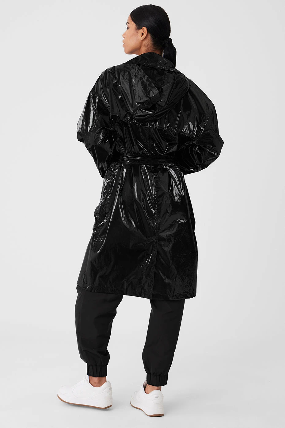 Metallic Break Line Trench - Black Metallic 5 Metallic Break Line Trench - Black Metallic - Image 3