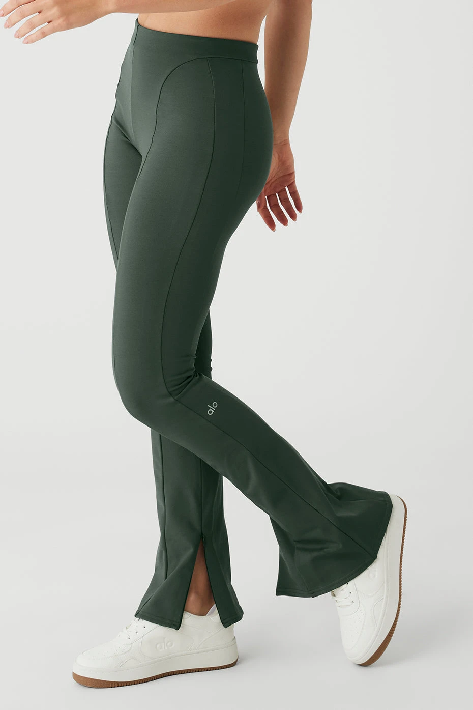 High-Waist Zip It Flare Legging - Dark Cactus 5 High-Waist Zip It Flare Legging - Dark Cactus - Image 3