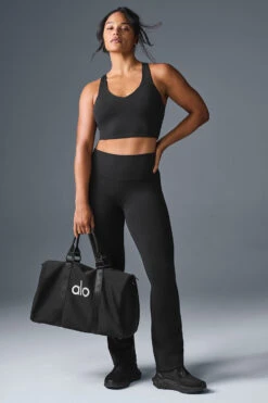 Airbrush High-Waist Bootcut Legging - Black -ALO ACTIVEWEAR SALE W51118R 01 b1 s1 a4 m196