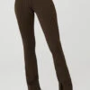 High-Waist Pinstripe Zip It Flare Legging - Espresso/Black -ALO ACTIVEWEAR SALE W51121R 04101 b1 s1 a1 1 m89