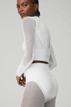 Seamless High-Waist 7/8 Limitless Open Air Legging - White -ALO ACTIVEWEAR SALE W51132R 00 b1 s1 a5 1 m100