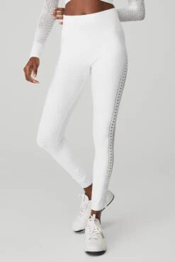 Seamless High-Waist 7/8 Open Air Legging - White -ALO ACTIVEWEAR SALE W51144R 00 b1 s1 a2 1 m100