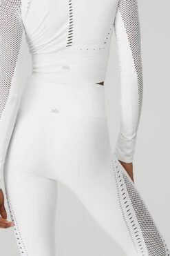 Seamless High-Waist 7/8 Open Air Legging - White -ALO ACTIVEWEAR SALE W51144R 00 b1 s1 a4 1 m100
