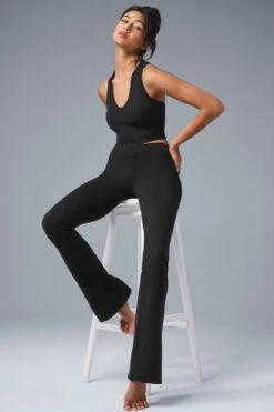 Airbrush Low-Rise Bootcut Legging - Black 11 Airbrush Low-Rise Bootcut Legging - Black -ALO ACTIVEWEAR SALE W51150R 01 b1 s1 a5 1 m197