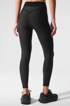 Airlift High-Waist 7/8 Line Up Legging - Black -ALO ACTIVEWEAR SALE W51154R 01 b1 s1 a2 1 m224