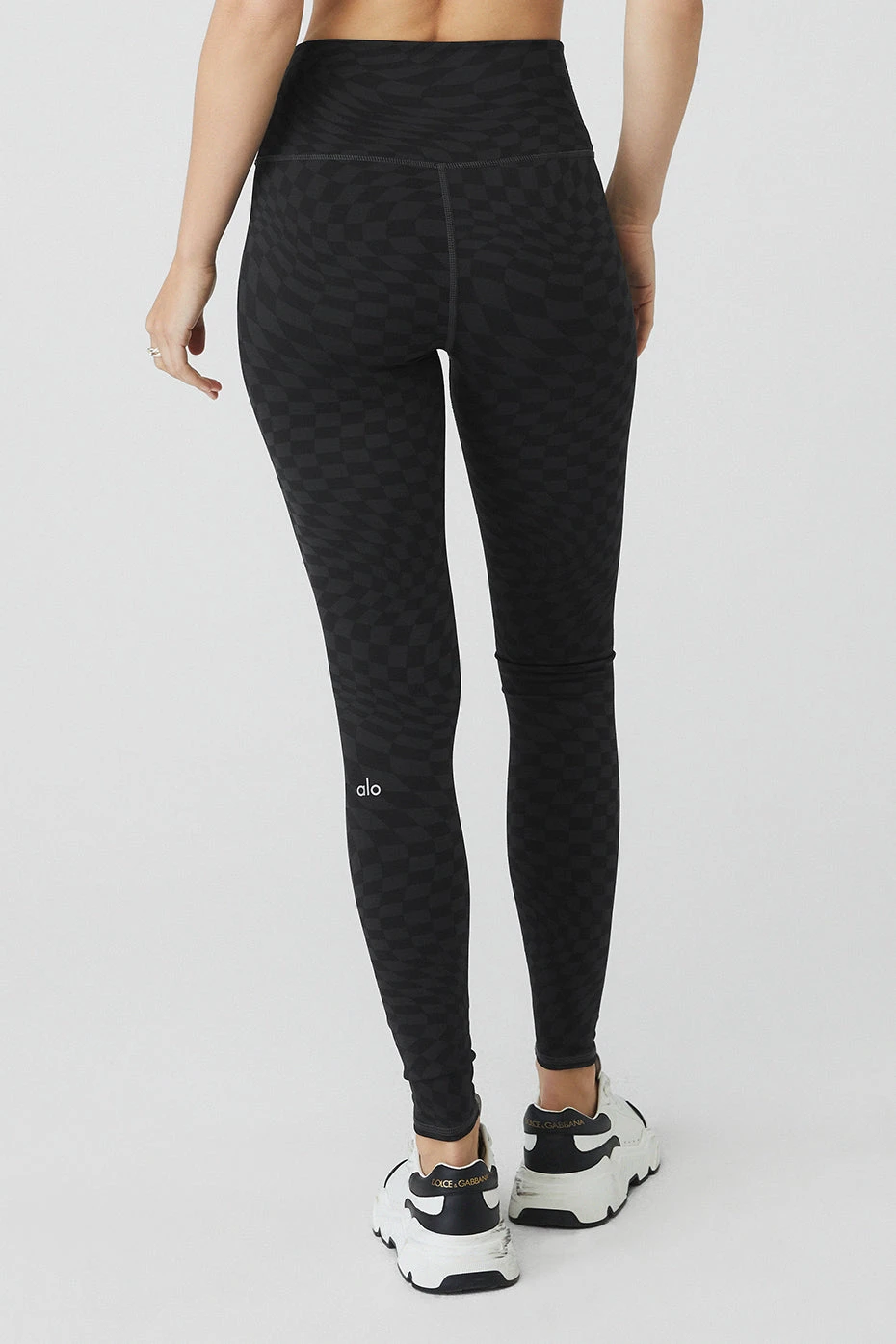 Jacquard High-Waist Checkered Legging - Black/Anthracite 5 Jacquard High-Waist Checkered Legging - Black/Anthracite - Image 3