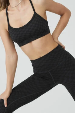 Jacquard High-Waist Checkered Legging - Black/Anthracite 9 Jacquard High-Waist Checkered Legging - Black/Anthracite -ALO ACTIVEWEAR SALE W51163 02620 b1 s1 a4 1 m89