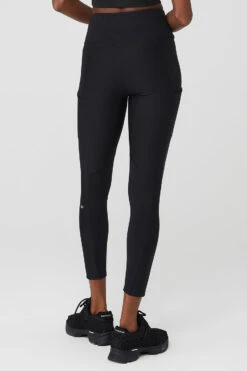 Ribbed Airlift High-Waist 7/8 Enchanted Legging - Black -ALO ACTIVEWEAR SALE W51195R 01 b1 s1 a3 1 m100