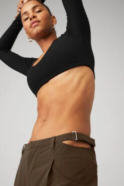 Mid-Rise Showdown Trouser - Espresso -ALO ACTIVEWEAR SALE W51214R 04064 b1 s1 a4 1 m18