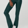 Super Shine Low-Rise Bootcut Legging - Midnight Green 2 Super Shine Low-Rise Bootcut Legging - Midnight Green -ALO ACTIVEWEAR SALE W51216R 04570 b1 s1 a1 1 m100