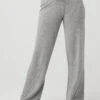 Cashmere High-Waist Jet Set Wide Leg Pant - Dove Grey Heather -ALO ACTIVEWEAR SALE W51266R 02288 b1 s1 a1 1 m18