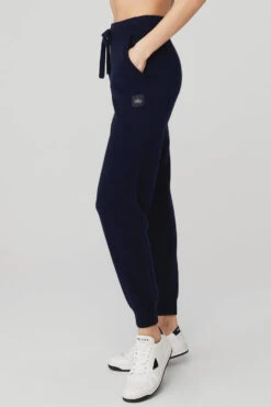 High-Waist Cashmere Jet Set Pant - Navy -ALO ACTIVEWEAR SALE W51267R 03842 b1 s1 a3 1 m77