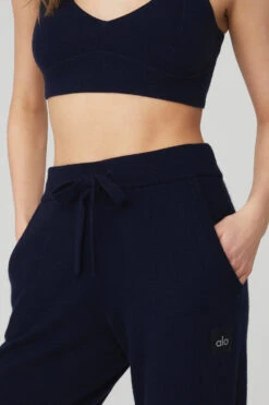High-Waist Cashmere Jet Set Pant - Navy -ALO ACTIVEWEAR SALE W51267R 03842 b1 s1 a4 1 m77