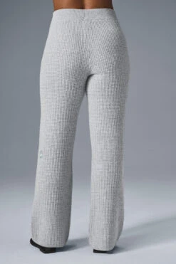 Cashmere High-Waist Plush Waffle Pant - Athletic Heather Grey -ALO ACTIVEWEAR SALE W51286R 02910 b1 s1 a3 1 m196