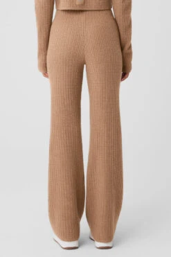 Cashmere High-Waist Plush Waffle Pant - Toasted Almond -ALO ACTIVEWEAR SALE W51286R 05131 b1 s1 a2 1 m18