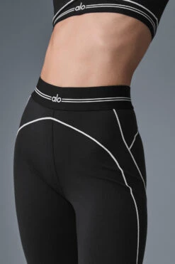 Airbrush High-Waist Heart Throb Legging - Black/White -ALO ACTIVEWEAR SALE W51298R 0100 b1 s1 a4 2 m224