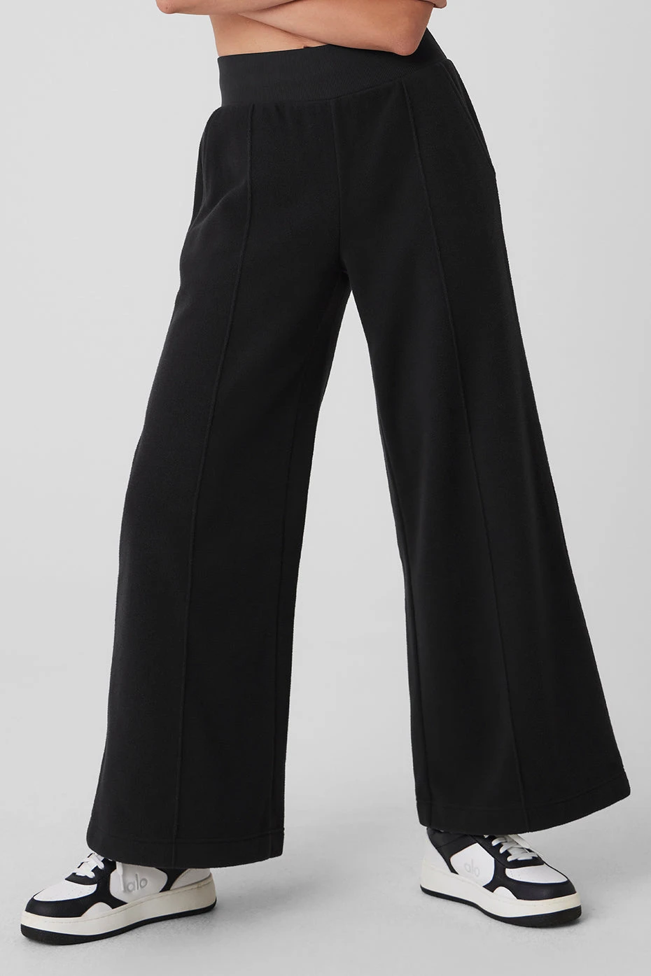Polar Fleece High-Waist Snowdrift Wide Leg Pant - Black 3 Polar Fleece High-Waist Snowdrift Wide Leg Pant - Black