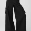 Show Off Cargo Wide Leg Trouser (Long) - Black 2 Show Off Cargo Wide Leg Trouser (Long) - Black -ALO ACTIVEWEAR SALE W51383R 01 b1 s1 a1 1 m18