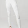 High-Waist Moto Legging - White/White Glossy -ALO ACTIVEWEAR SALE W5494R 00784 b1 s1 a1 1 m54