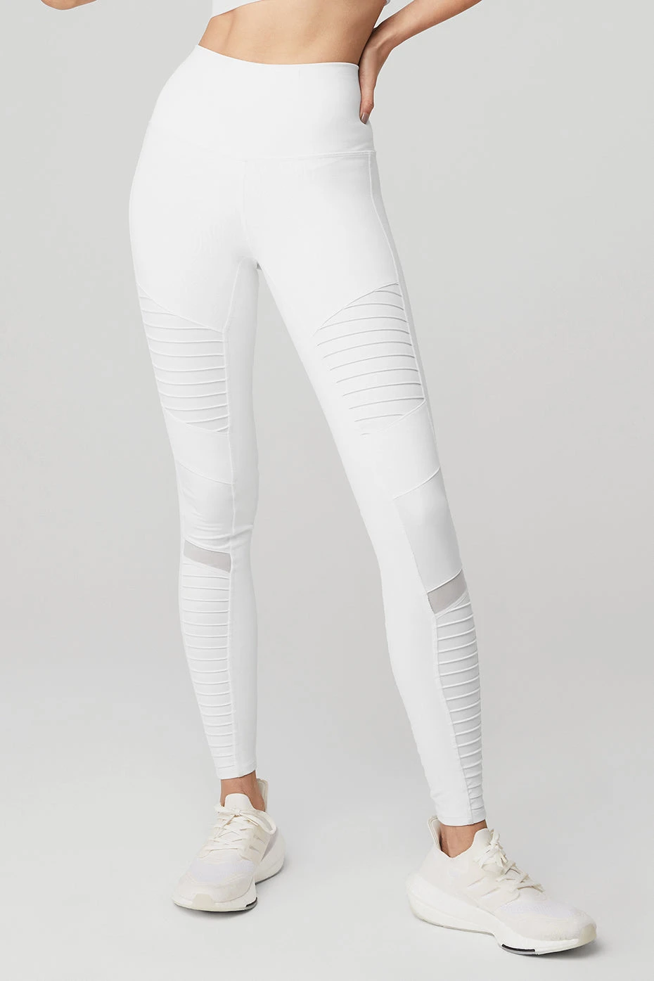 High-Waist Moto Legging - White/White Glossy 3 High-Waist Moto Legging - White/White Glossy