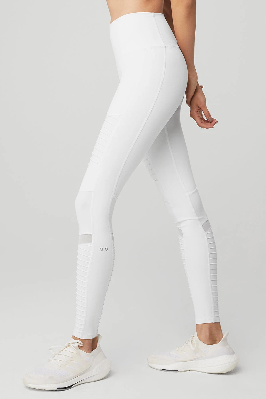 High-Waist Moto Legging - White/White Glossy 5 High-Waist Moto Legging - White/White Glossy - Image 3
