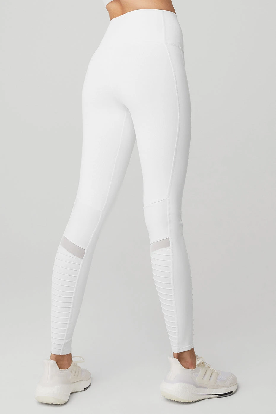 High-Waist Moto Legging - White/White Glossy 4 High-Waist Moto Legging - White/White Glossy - Image 2