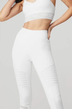 High-Waist Moto Legging - White/White Glossy 9 High-Waist Moto Legging - White/White Glossy -ALO ACTIVEWEAR SALE W5494R 00784 b1 s1 a4 1 m54