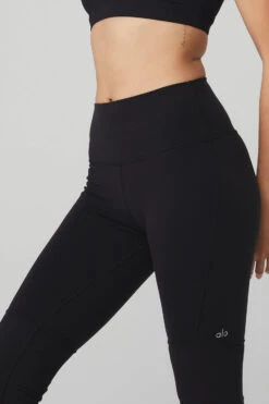 High-Waist Goddess Legging - Black/Black -ALO ACTIVEWEAR SALE W5525R 0101 b1 s1 a4 1 m54