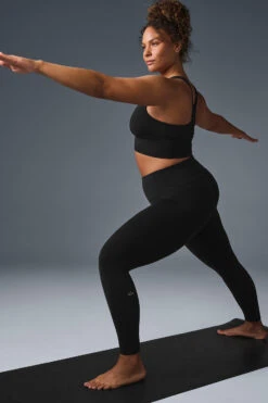 7/8 High-Waist Airbrush Legging - Black -ALO ACTIVEWEAR SALE W5604R 01 b1 s1 a4 1 m182