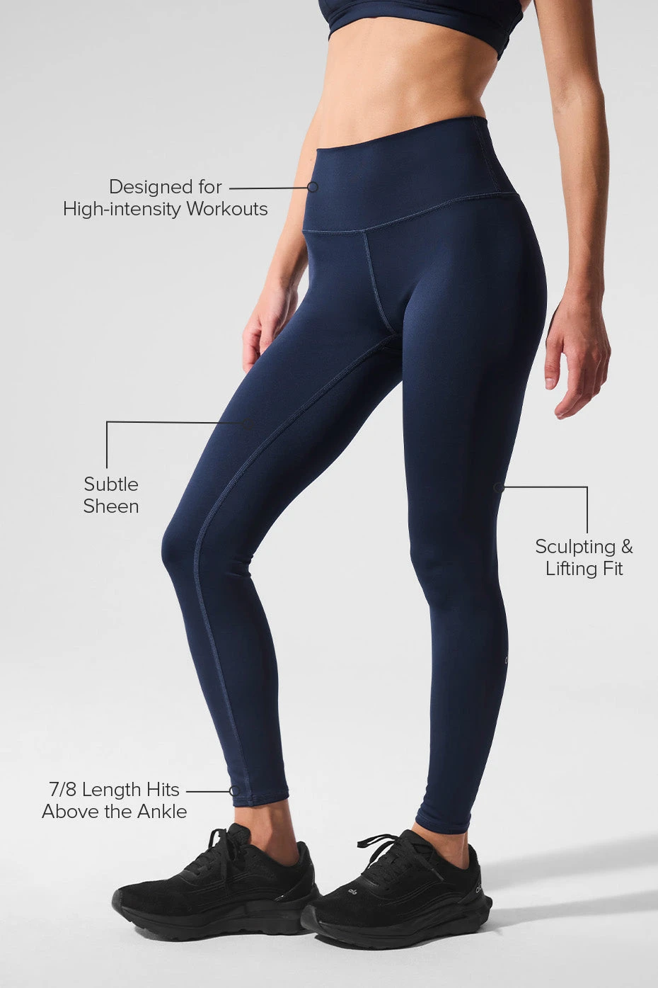 7/8 High-Waist Airlift Legging - Navy 4 7/8 High-Waist Airlift Legging - Navy - Image 2