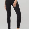 Seamless High-Waist Ribbed Legging - Black -ALO ACTIVEWEAR SALE W5955R 01 b1 s1 a1 1 m54