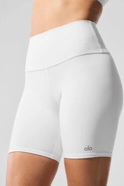 7" High-Waist Biker Short - White -ALO ACTIVEWEAR SALE W6145R 00 b1 s1 a4 1 m206