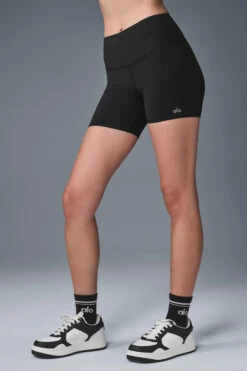 5" Airbrush High-Waist Biker Short - Black -ALO ACTIVEWEAR SALE W6311R 01 b1 s1 a2 2 m54