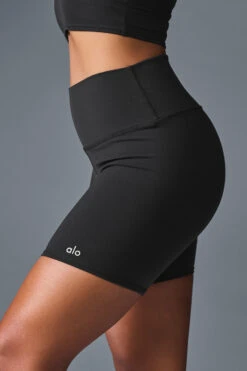 5" Airbrush High-Waist Biker Short - Black -ALO ACTIVEWEAR SALE W6311R 01 b1 s1 a2 m196
