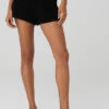 Cashmere High-Waist Plush Waffle Short - Black -ALO ACTIVEWEAR SALE W6342R 01 b1 s1 a1 1 m18