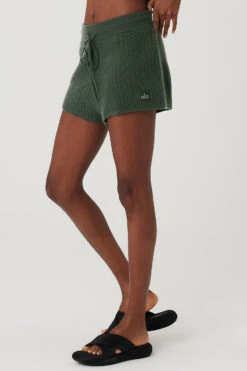 Cashmere High-Waist Plush Waffle Short - Dark Cactus -ALO ACTIVEWEAR SALE W6342R 04059 b1 s1 a2 1 m100