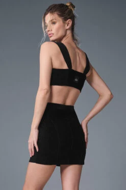 Micro Corduroy Winter Break Mini Skirt - Black -ALO ACTIVEWEAR SALE W6391R 01 b1 s1 a1 2 m91