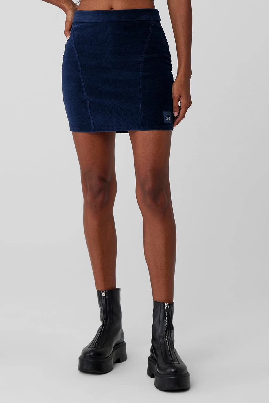 Micro Corduroy Winter Break Mini Skirt - Navy 3 Micro Corduroy Winter Break Mini Skirt - Navy